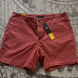 Lee Women's Rust-Terracotta Mid-Rise Bermuda Shorts